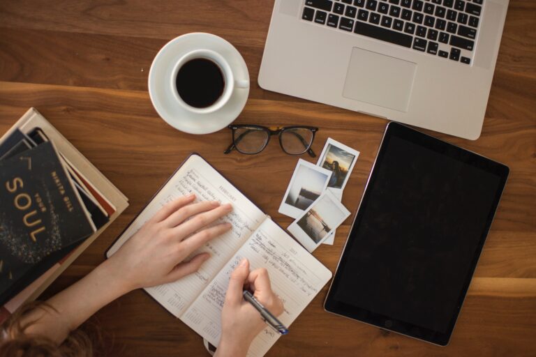desk of a conscious entrepreneur