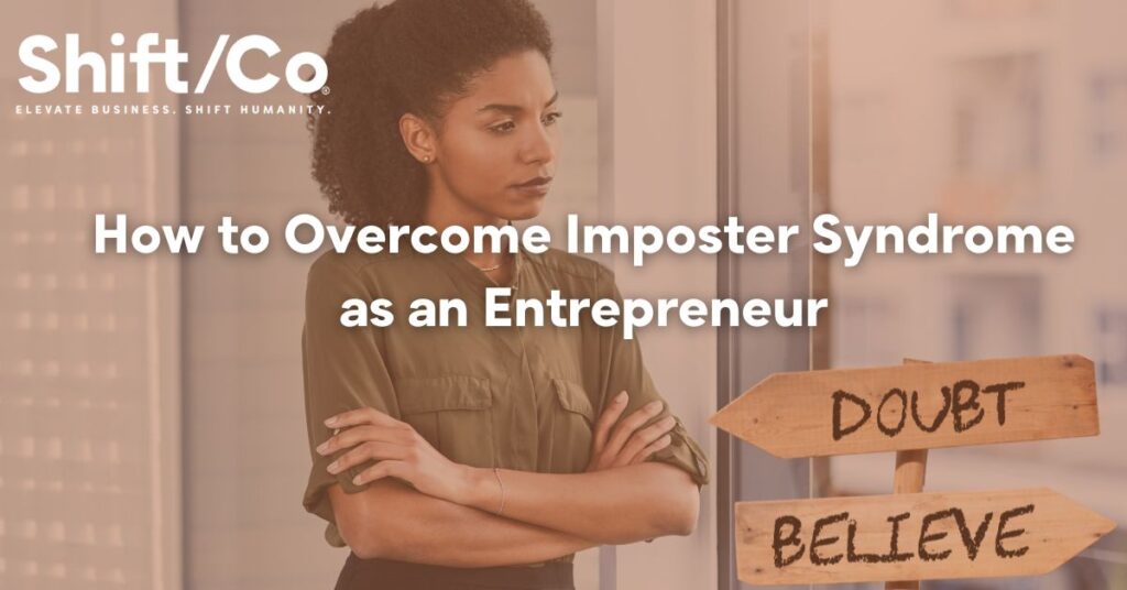 a woman standing arms crossed to illustrate how to overcome imposter syndrome