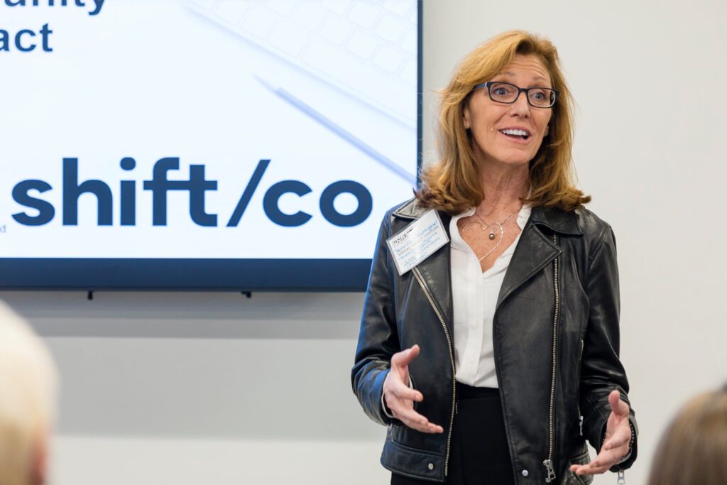 Free Entrepreneur Resources A Shift/Co member speaking to other Shift/Co members