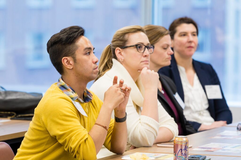 How Shift/Co Works Four members of Shift/Co in attendance at a Shift/Co training event